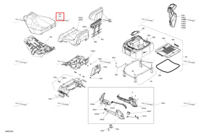 Водителя сиденье крышка модель оранжевый CRUSH Ski-Doo 510007622