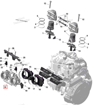 Дроссельный узел включает no 18 20 Ski-Doo 420685756