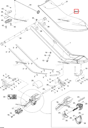 Сиденье поролон в сборе, жёлтый B 244 Sea-Doo 269001247