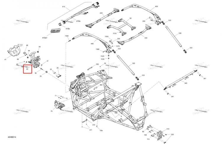 Передний бампер комплект Can-Am Maverick Turbo RR XRC (2022) (715007603)