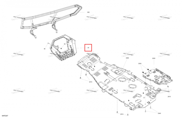 Передний защита днища Can-Am Outlander 4x4 XT 1000R (2025) (715010536)