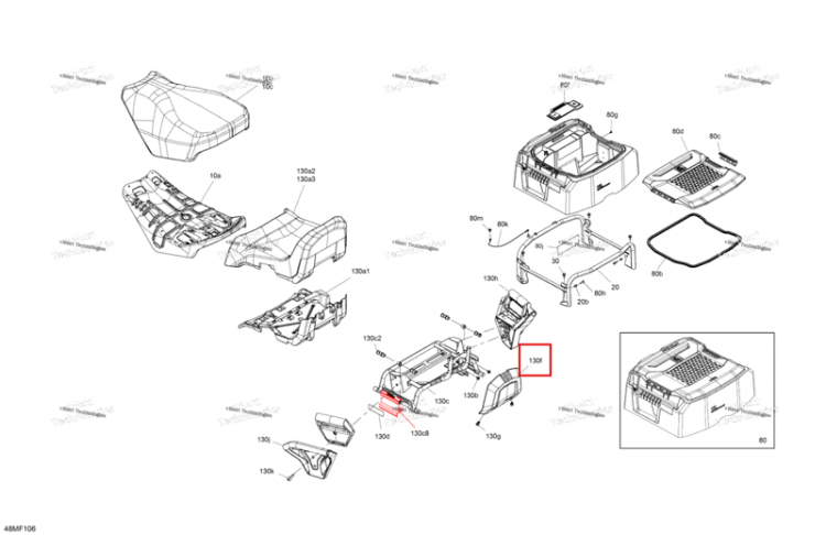 Задний сиденье облицовка Ski-Doo Skandic SE 900 ACE (2026) (510007866)