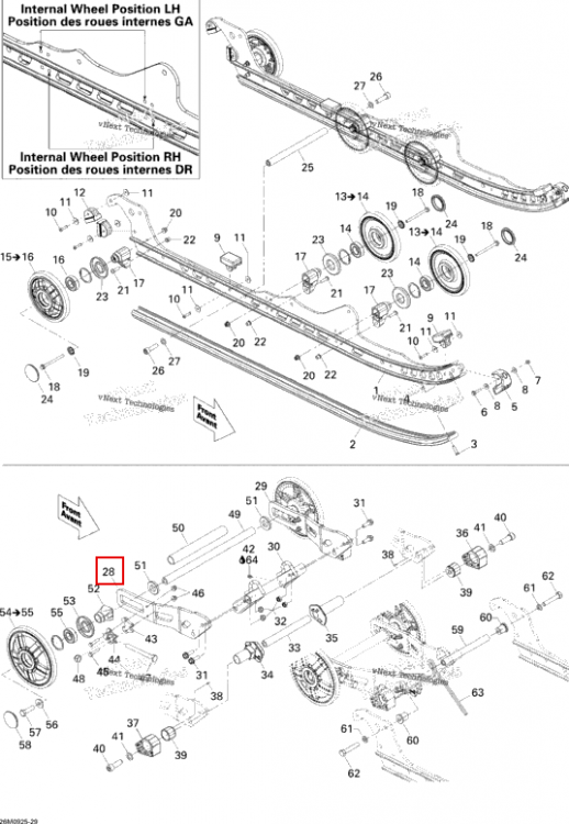 Правый задний Pivot рычаг подрез (конёк лыжи) Ski-Doo Skandic Tundra LT 550F (2009) (503191382)