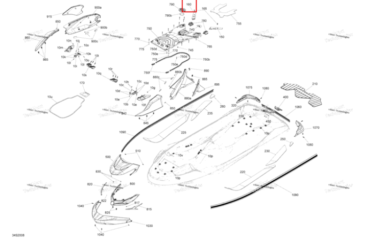 Правый регулировочная шайба Sea-Doo GTX 300 (2020) (291005177)