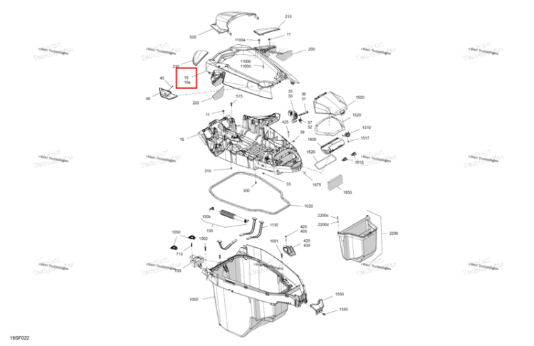 Perforated верхний капот включает 10 to 10 a Sea-Doo GTX 325 Limited (2026) (269502481)