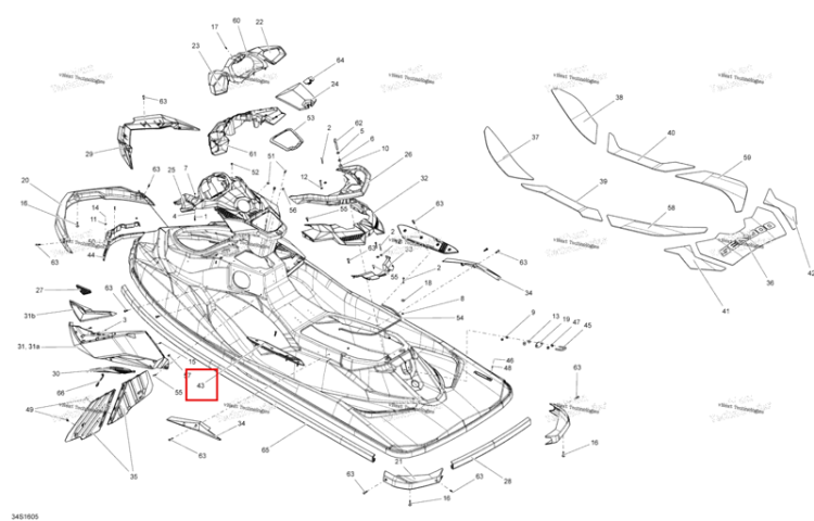 Подножка Sea-Doo RXP (2016) (291004317)
