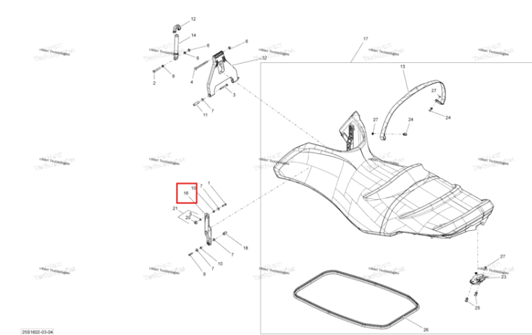 LATERAL рычаг модель без подвески Sea-Doo RXT (2016) (269002978)