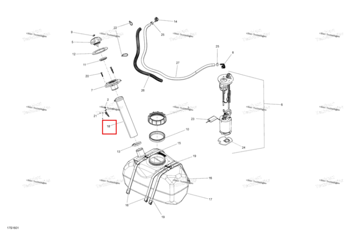 Горловина Neck шланг Sea-Doo Spark (2016) (275500935)