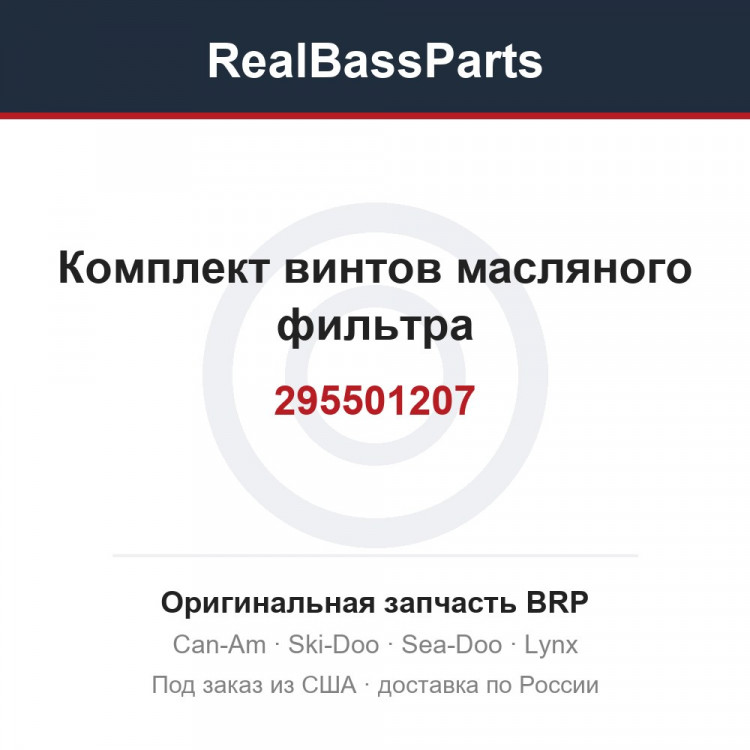 295501207 Комплект винтов масляного фильтра