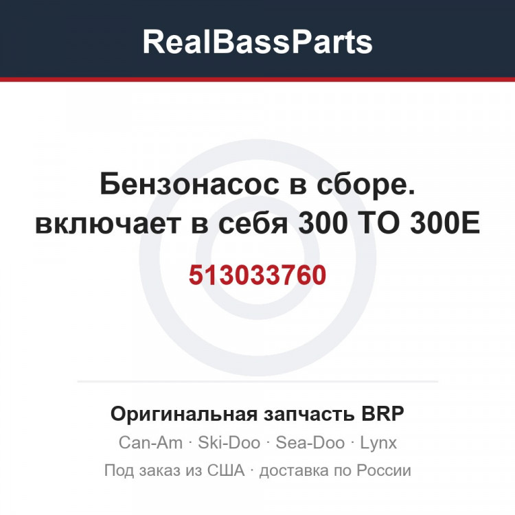 513033760 Бензонасос в сборе. включает в себя 300 TO 300E