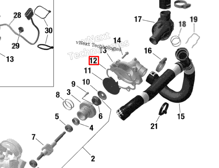 420430054 Прокладка крышки помпы RealBassParts для Ski-Doo G4 420430053 420430052 