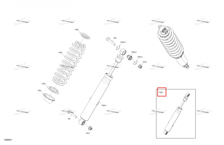 Передний амортизатор в сборе Included 130 a to 130 a 3 Can-Am Commander 1000R EFI DPS (2022) (706204589)