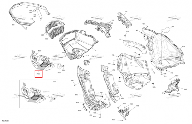 Глубокий чёрный левый Bottom с полукруглой головкой крышка Ski-Doo Expedition LE 900 ACE Turbo (2026) (502008265)