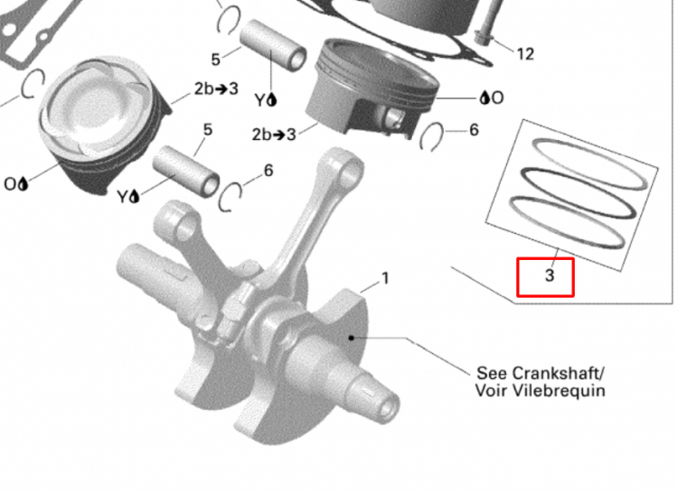 420295858 Piston Ring Set Spyder  Комплект поршневых колец