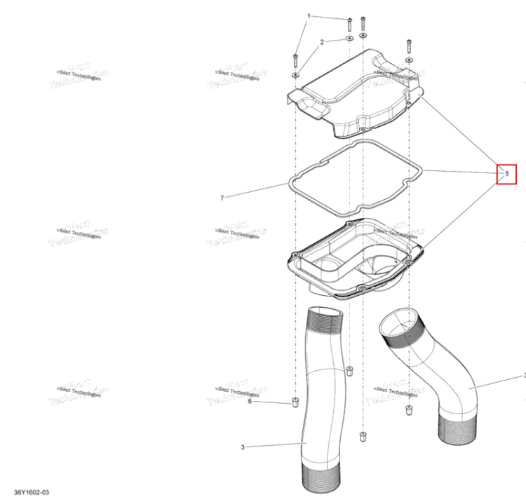 Передний VENTILATION коробка в сборе Sea-Doo RXT (2016) (237000063)