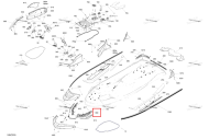 Левый передний капот решётка в сборе Sea-Doo RXT-X 300 (2023) (291005911)