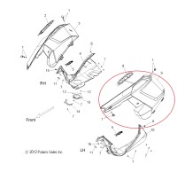 5437492-464 Панель боковая щека левая черная для снегоходов Polaris RMK/PRO RMK 5437492-464