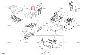 Пассажира сиденье крышка модель глубокий чёрный Ski-Doo 510007640