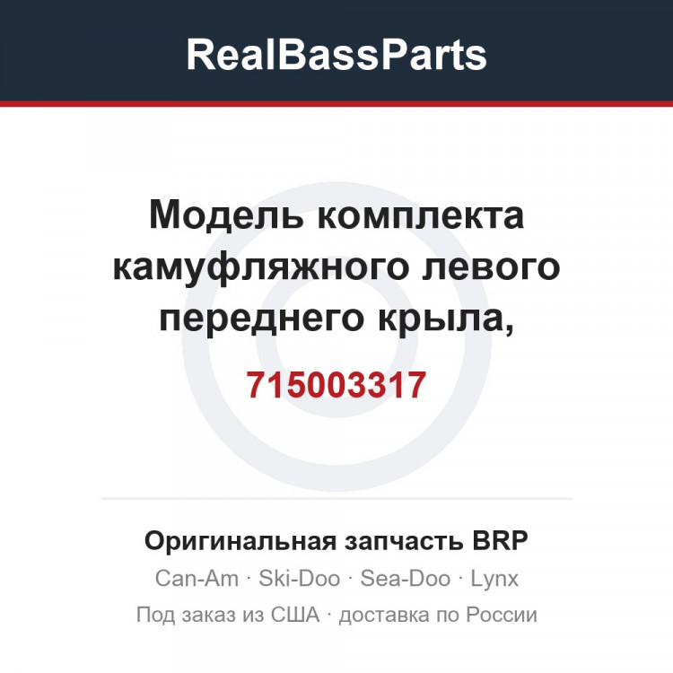 715003317 Модель комплекта камуфляжного левого переднего крыла, международная
