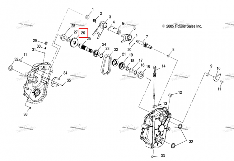 Шестерня 27 T Polaris Widetrak LX (2006) (3233419)