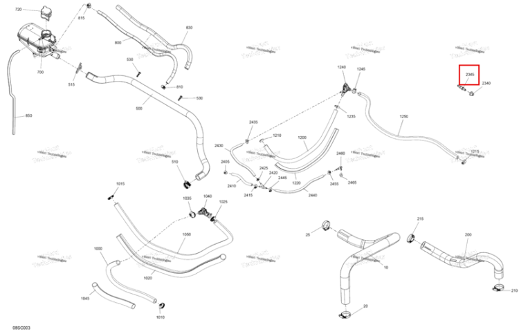 Straight фитинг Sea-Doo GTX 170 (2023) (293710133)
