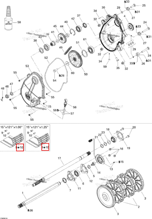 Гусеница 15 × 121 × 1.25 в сборе / гусеница 15 X121 X1 2 Ski-Doo 504152558