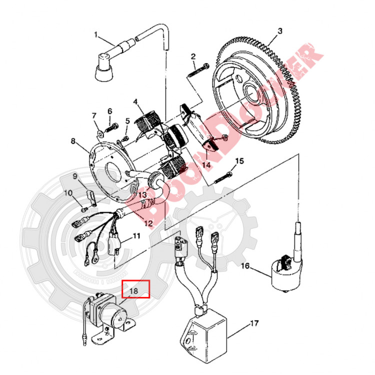 AT-01098 Реле электростартера для снегоходов Polaris WIDETRAK LX 3083211/3085521/3087196/4010930/4011335