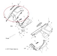 5437493-464 Панель боковая щека правая черная для снегоходов Polaris RMK/PRO RMK 5437493-464