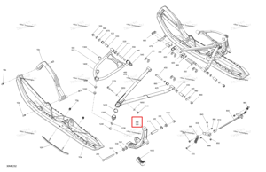 Платиновый серебристый левый лыжа Leg 5 Ski-Doo 505075691