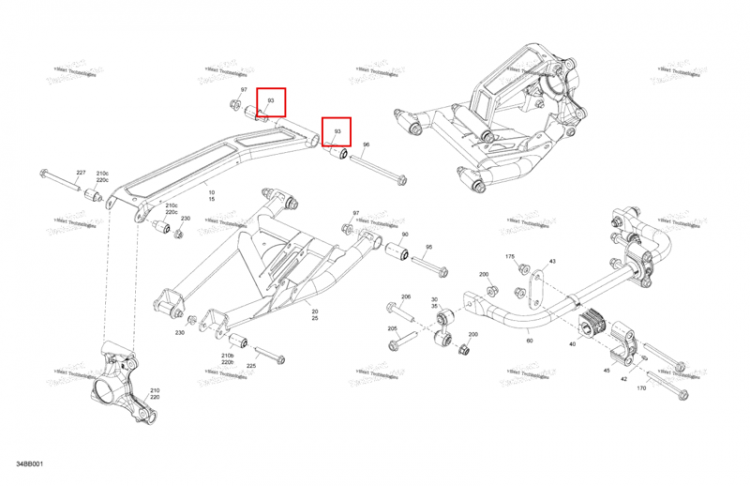 Подвески рычаг втулка Can-Am Commander 1000R EFI DPS (2022) (706004829)