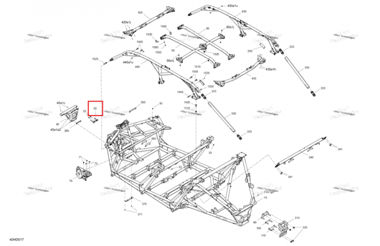 Передний пластина Can-Am Maverick MAX Turbo RR XRS Smart Shock (2024) (705211561)