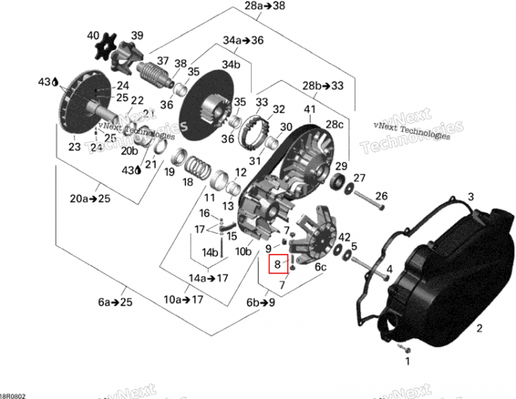 Ролик втулка Can-Am Outlander 400 XT (2008) (420233890)