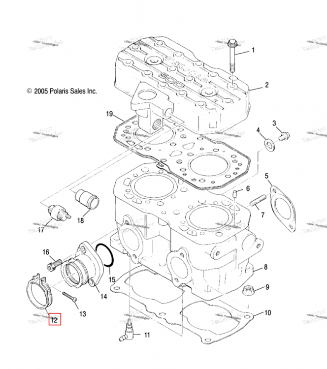 В сборе хомут ADAPTOR включает 13 Polaris Widetrak LX (2006) (3083166)