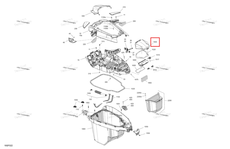 Крышка коробка Sea-Doo GTX 325 Limited (2026) (264000170)
