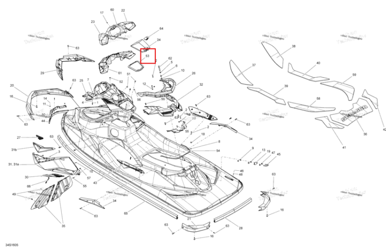 Urethane сальник Sea-Doo RXP (2016) (293250265)