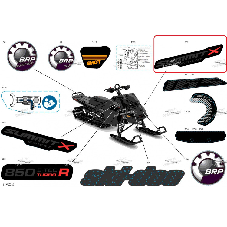 516011498 Наклейка левая SUMMIT X EXPERT для снегоходов Ski-Doo 516011498