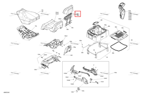 Пассажира спинка модель оранжевый CRUSH Ski-Doo 510007651