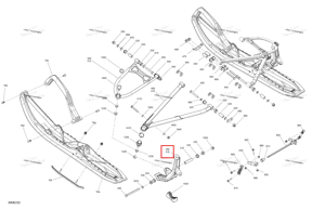 Платиновый серебристый правый лыжа Leg 5 Ski-Doo 505075692