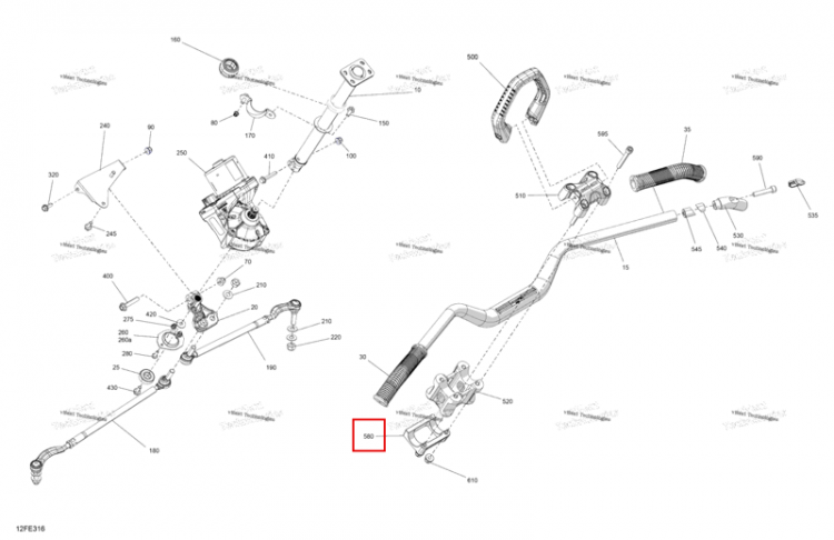 Руль опора Can-Am Outlander 4x4 XMR 1000R (2025) (709403012)