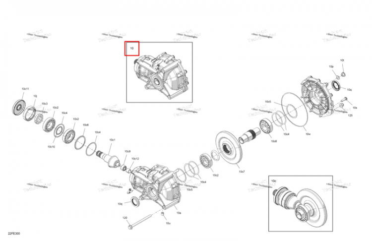 Главная передача блок включает 10 to 10 w Can-Am Outlander 4x4 XT 1000R (2025) (705503487)