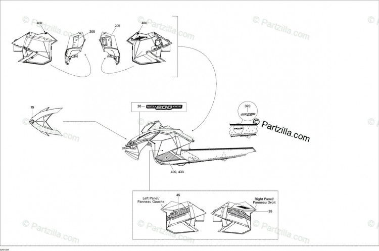 516005235 Наклейка на капот, ротакс 600ACE