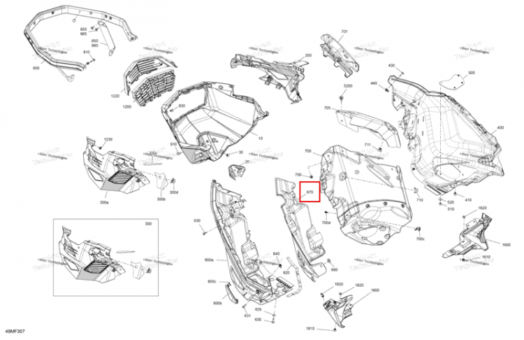 Левый нижний Acoustic панель Ski-Doo Expedition LE 900 ACE Turbo (2026) (502008508)
