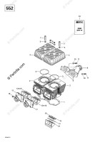 420923595 CYLINDER-HEAD  Головка цилиндра двигателя внутреннего сгорания с искровым зажиганием снегохода