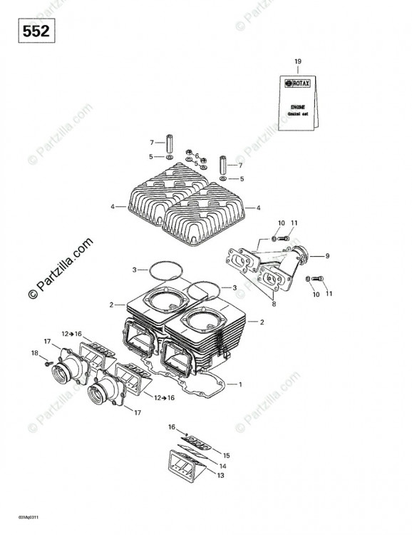 420923595 CYLINDER-HEAD  Головка цилиндра двигателя внутреннего сгорания с искровым зажиганием снегохода