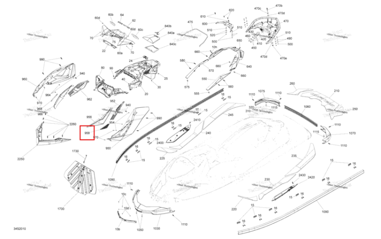 Krypton зелёный левый передний капот решётка модель Jungle зелёный Sea-Doo RXP 300 (2020) (291005284)