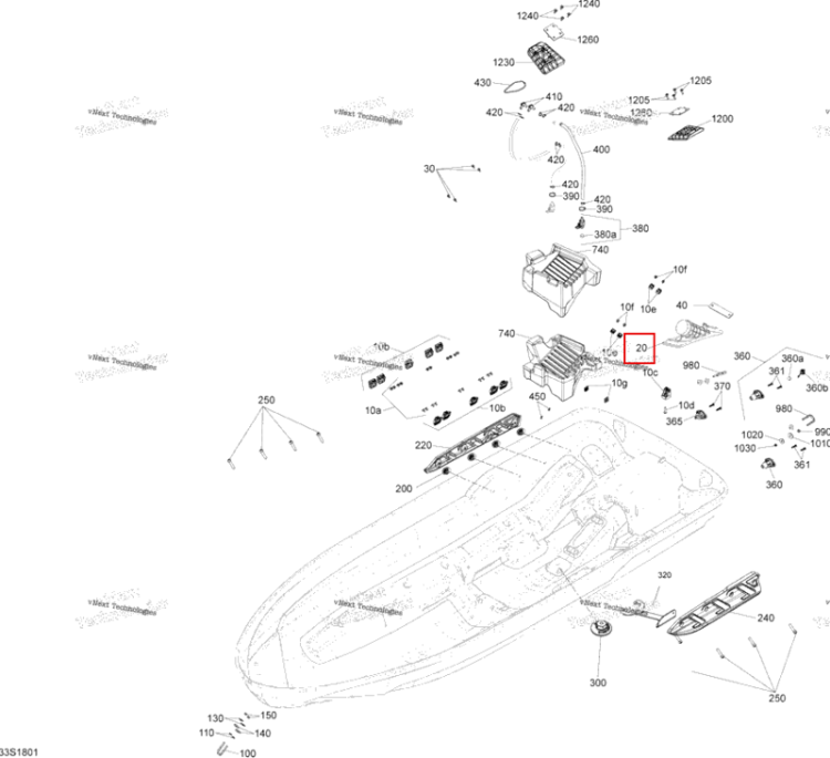 Through Hull фитинг Sea-Doo RXT 300 (2018) (293450362)