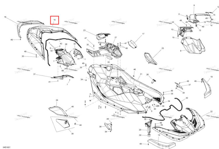 Krypton зелёный передний Deck модель цвет Krypton зелёный Sea-Doo Spark (2016) (291004322)