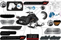 516011511 Наклейка SUMMIT X левая для снегоходов Ski-Doo 516011511
