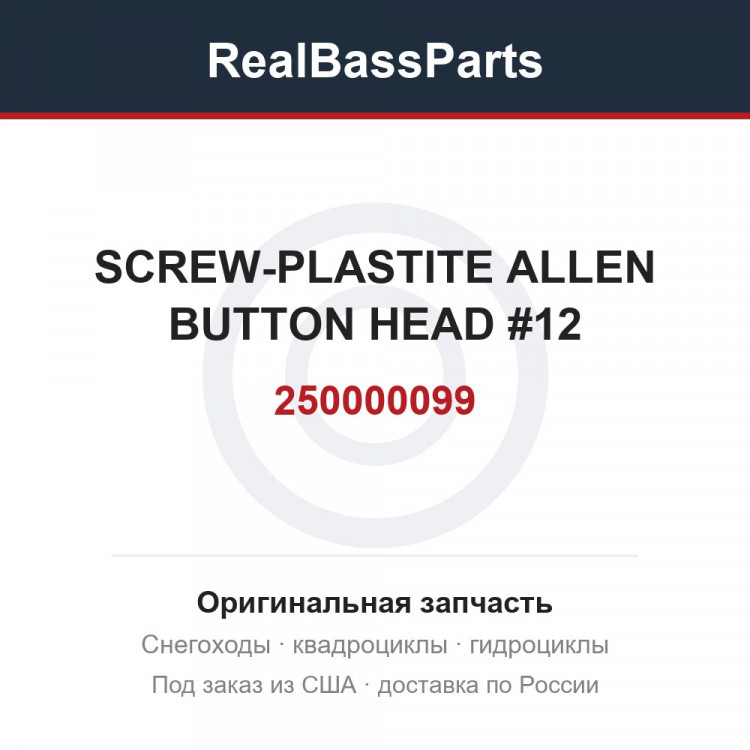 250000099 SCREW-PLASTITE ALLEN BUTTON HEAD #12