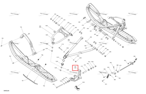 Spartan красный правый лыжа Leg 5 Ski-Doo 505075643